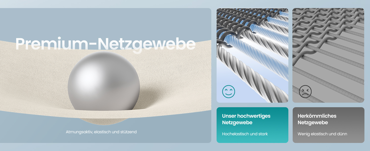 Офісний стілець SONGMICS ергономічний з підтримкою спини, обертовий, сітчастий, з підлокітниками, бежево-білий