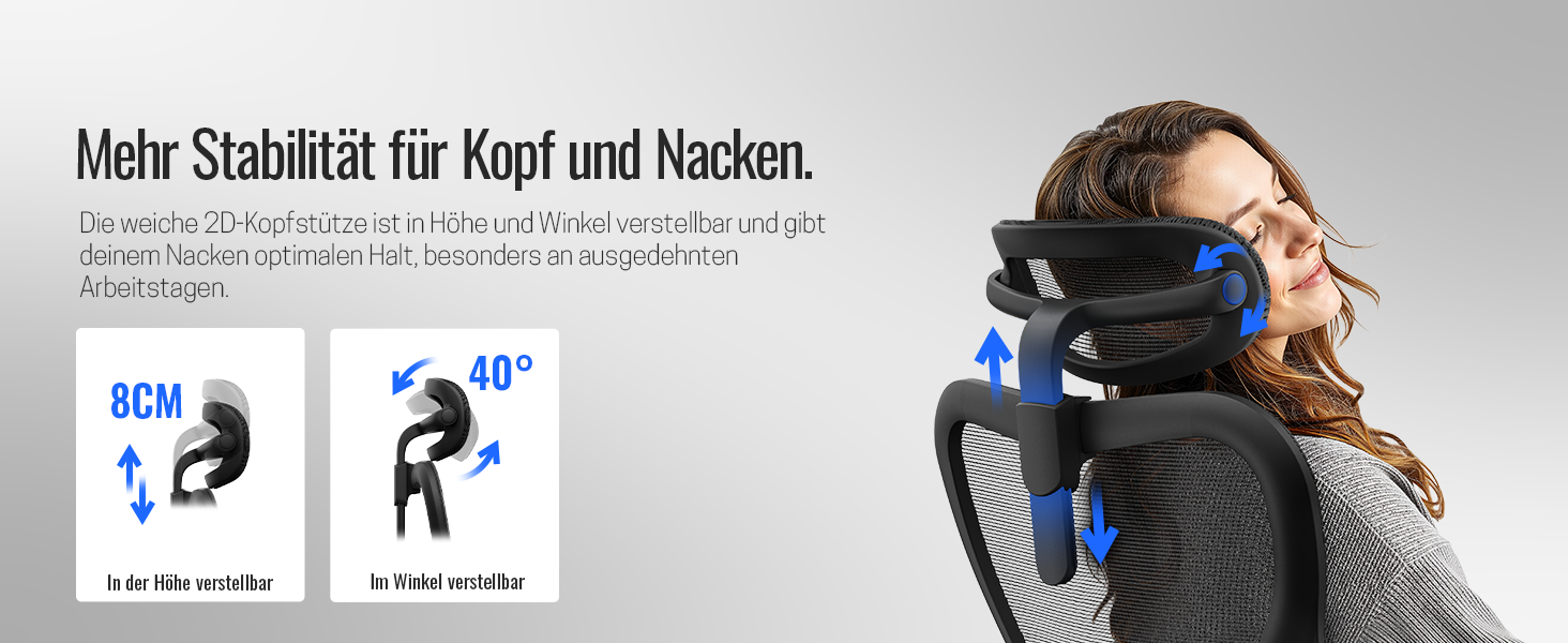 Yaasa Chair Plus: Ергономічне офісне крісло з підголівником, 2D-підтримкою попереку та 4D-підлокітниками. Переможець тесту! Чорний, до 150 кг.