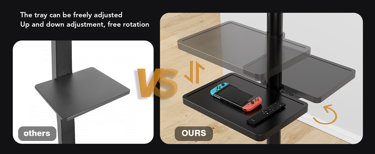 Підставка для телевізора мобільна з колесами Hemudu 23-60 дюймів, до 35 кг, VESA 400x400 мм, регульована висота