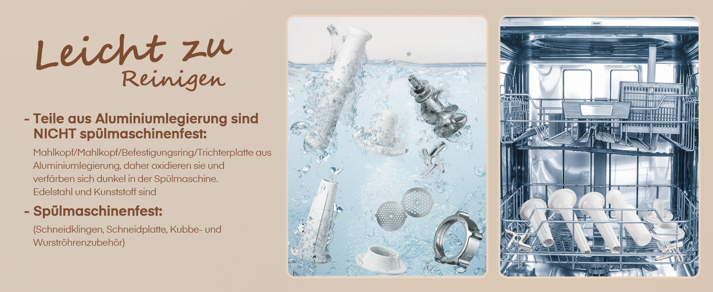 Електрична м'ясоподрібнювач Fleischwolf 3 в 1 з набором для ковбаси та 3-ма лезами з нержавіючої сталі