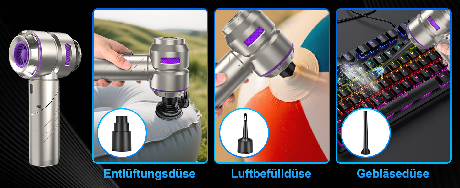 Бездротовий ручний автомобільний пилосос 4 в 1, потужність 18000Па, безщітковий мотор 200 000 об/хв, 3 рівні всмоктування для авто, дому та шерсті тварин, сріблястий