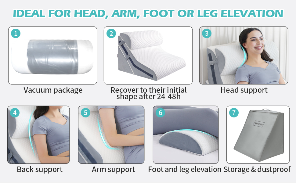 Набір з 4 подушок-валиків ортопедичних з memory foam для спини, для сну, після операції (білий, 3 шт.)