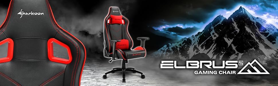 Sharkoon Elbrus 2 - ігровий крісло, штучна шкіра, чорно-червоний, стандартний розмір