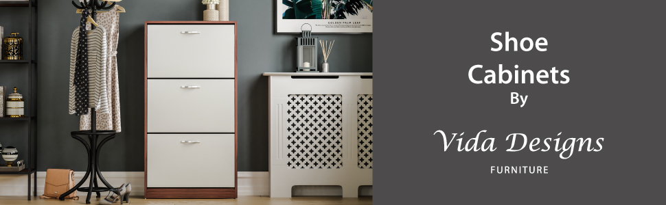 Шкаф для взуття з 3 висувними ящиками Home Discount - дерев'яний, горіх/білий