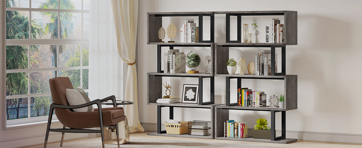 Стильна полиця-стелаж YITAHOME 5-ярусна сірого кольору, 30x80x145 см – для вітальні, спальні, офісу