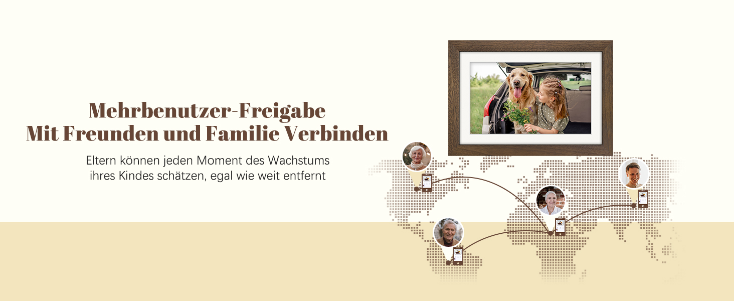 Цифровий фоторамка Eptusmey 10.1 дюймів з Wi-Fi, дерев'яний корпус з дуба, 32GB, HD IPS сенсорний екран 1280x800, відтворення фото/відео через Uhale APP, подарунок для чоловіків та жінок, колір A-Білий