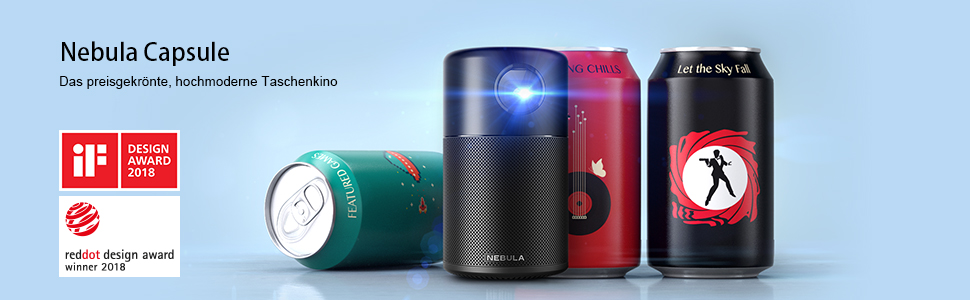 Nebula Capsule Beamer від Anker: портативний проєктор з Wi-Fi, Android 7.1, 360° динамік, 4 години роботи, відновлений