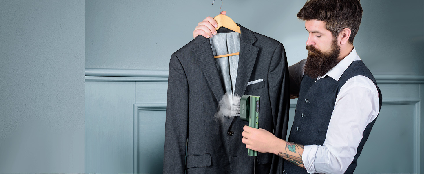 Jack & Rose Дампфглеттер: портативний праска-парогенератор для подорожей, 1000W, 110-240V, 2-в-1, зелений