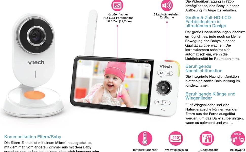 Відеоняня VTech VM320 з дисплеєм 2.4