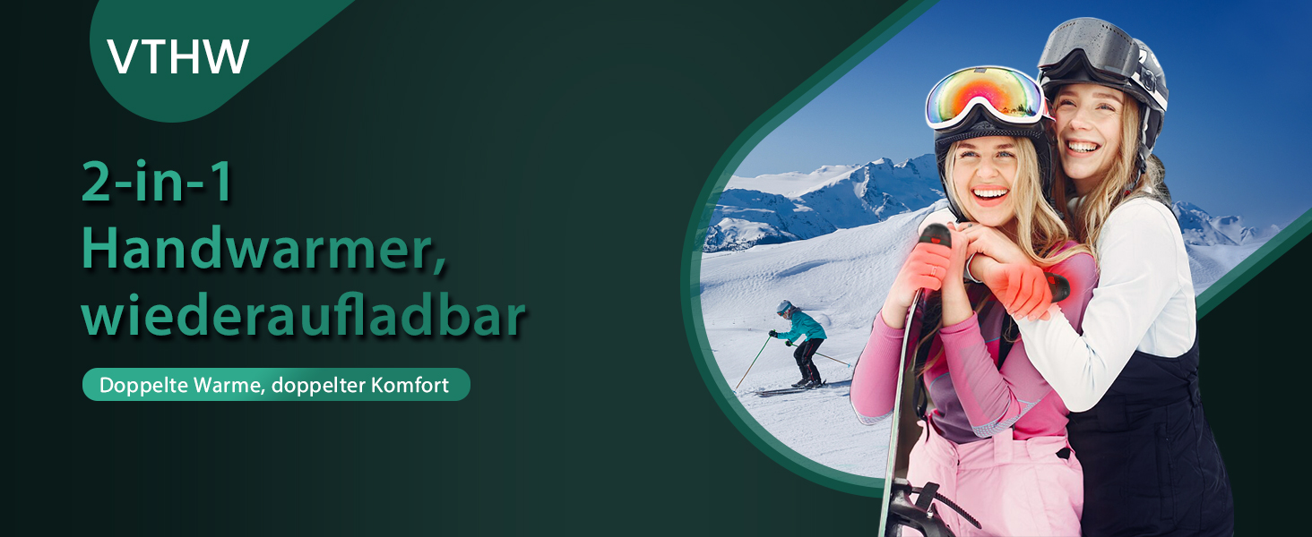 Електричні грілки для рук VTHW 2 шт. - USB, 20 годин тепла, 3 рівні температури, для спорту та артриту (зелені)
