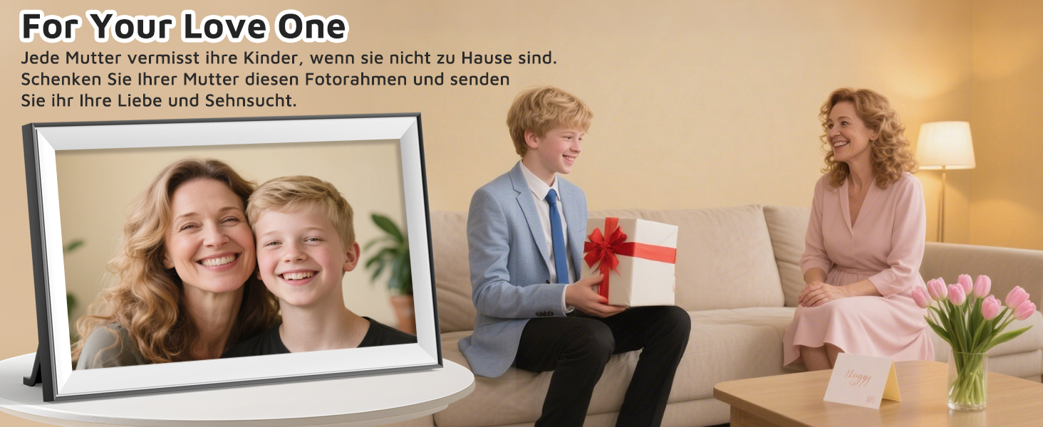 Цифровий фоторамка Hesmor 15.6 дюймів з Wi-Fi, FHD 1920*1080, IPS, сенсорний екран, 32GB, автоповорот, Frameo App