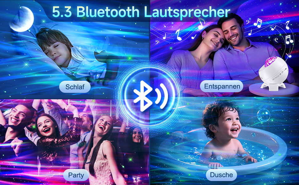 Проектор зоряного неба COOLNIGHT: лампа-нічник Aurora Galaxy з 180 режимами світла, білим шумом та Bluetooth, для дітей та дорослих, білий