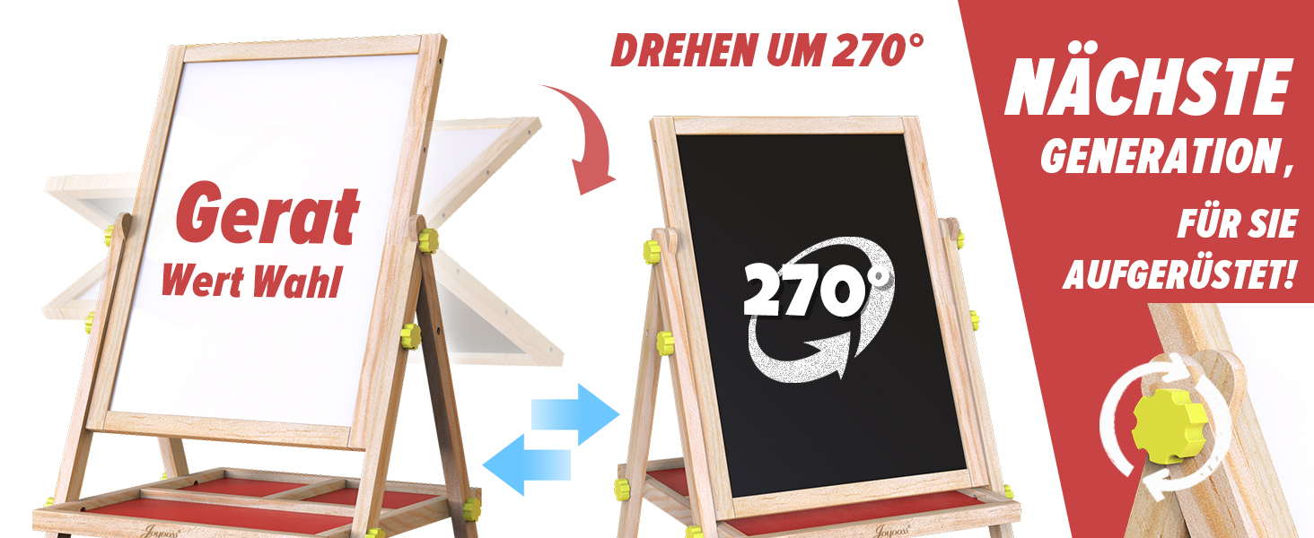 Дитячий стіл Joyooss: магнітно-крейдова дошка, регульована висота, для дітей 2-4 та 4-8 років, натуральний колір