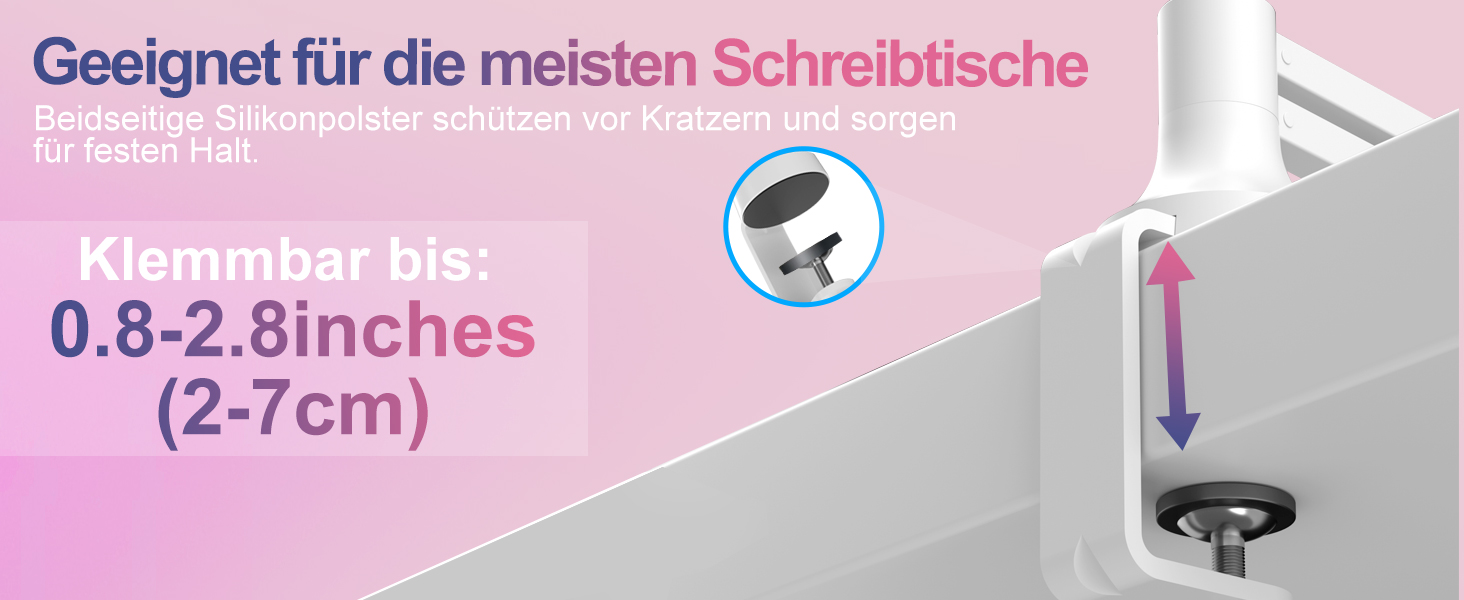 Мікрофонний стійкий кронштейн Low Profile для Blue Yeti, подкастингу та геймінгу, білий - до 2 кг, адаптери 3/8