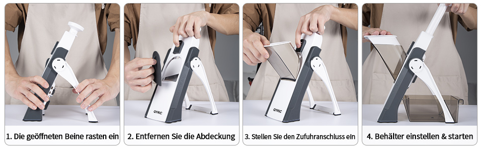 Регульований овочевий слайсер-мандліна, овочевий слайсер, нарізчик картоплі та цибулі сірого кольору