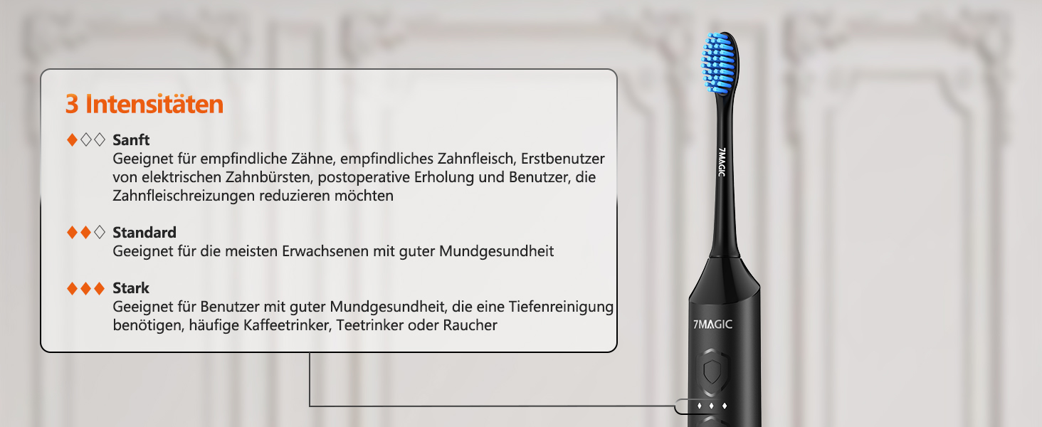 Електрична звукова зубна щітка Ritter - 5 режимів, 40000VPM, IPX7, акумулятор до 90 днів, таймер, чорний