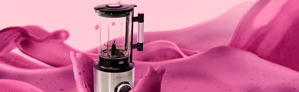 Стаціонарний блендер Cecotec Grand Katana 2700MAX Total Destroy Screen – 2700W, цифровий дисплей, 8-лезове з покриттям з чорного титану, скляна колба 1.8л (Чорний)