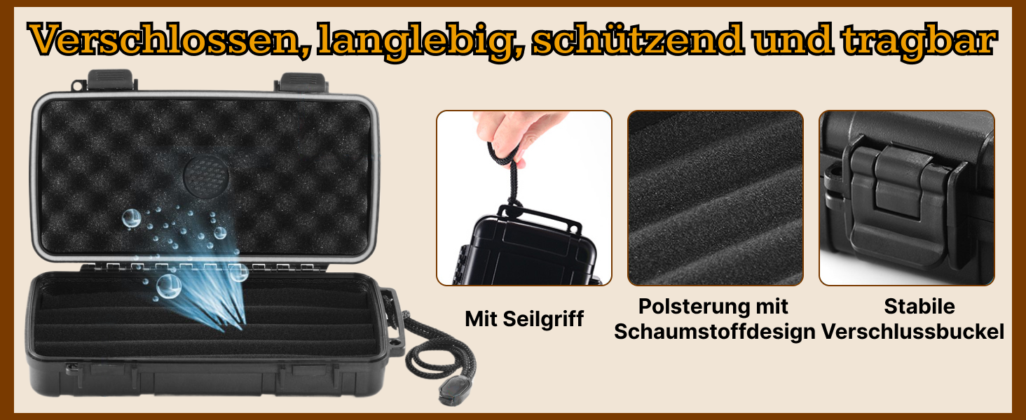 Портативний цигарковий вологозберігач-кейc для подорожей, водонепроникний, на 10 цигарок (23,8 x 12,7 x 9,6 см)