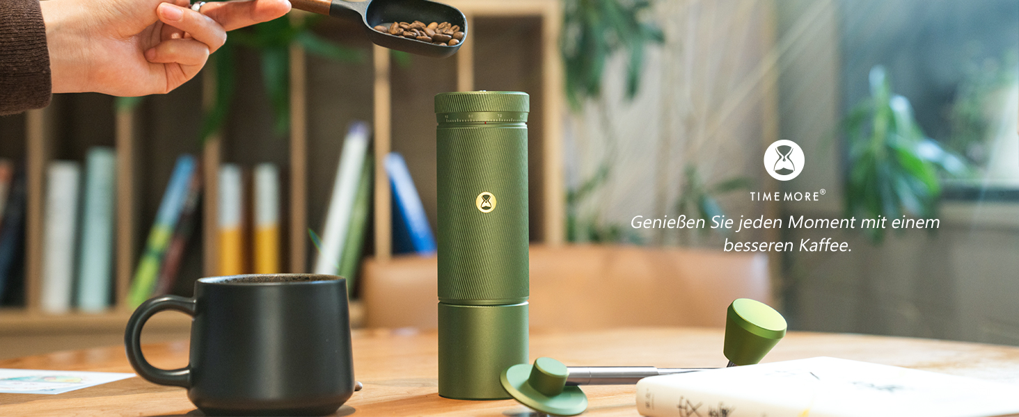 Ручна кавомолка TIMEMORE Chestnut з металевим корпусом, шліф Kegelschliff S2C, для еспресо та френч-пресу, чорна