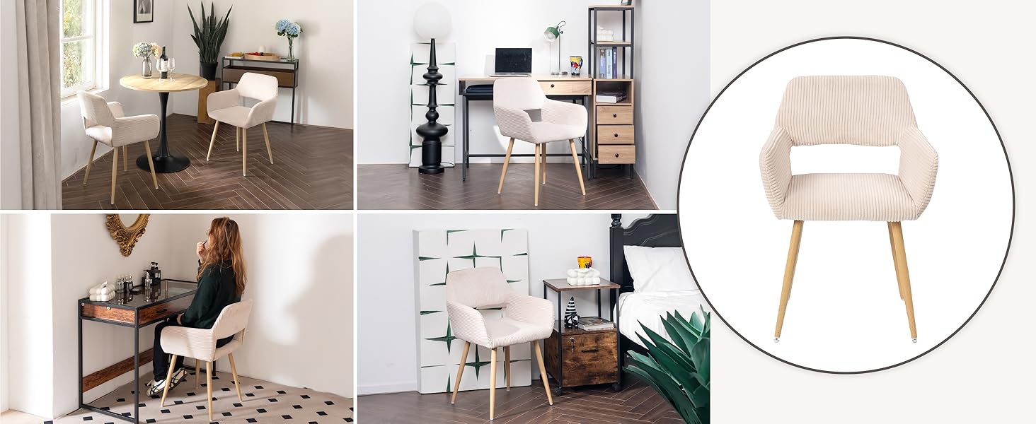 Крісла для їдальні Cosy 2 шт. - кухонні, вітальні, з підлокітниками, світло-бежеві