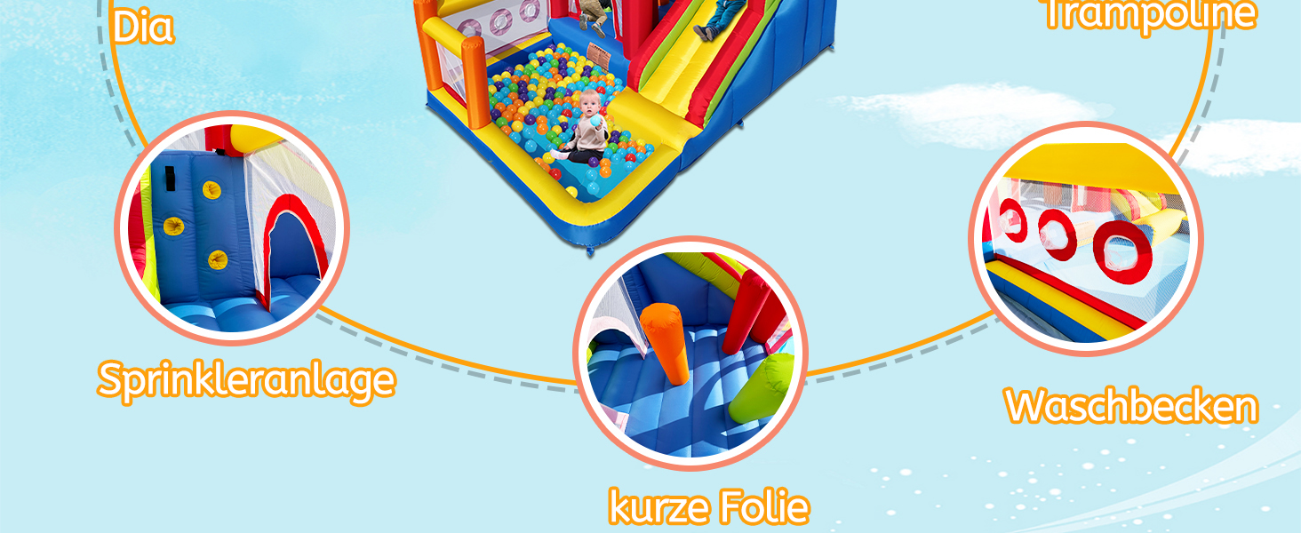 Надувний замок для дітей з насосом, міцний матеріал, для 3-4 дітей, 315x245x194 см (HSH2)