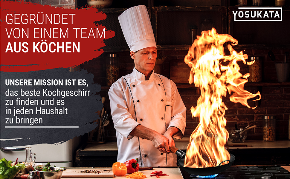 Вок YOSUKATA з вуглецевої сталі 30 см - для індукційних, газових, електричних плит та грилю