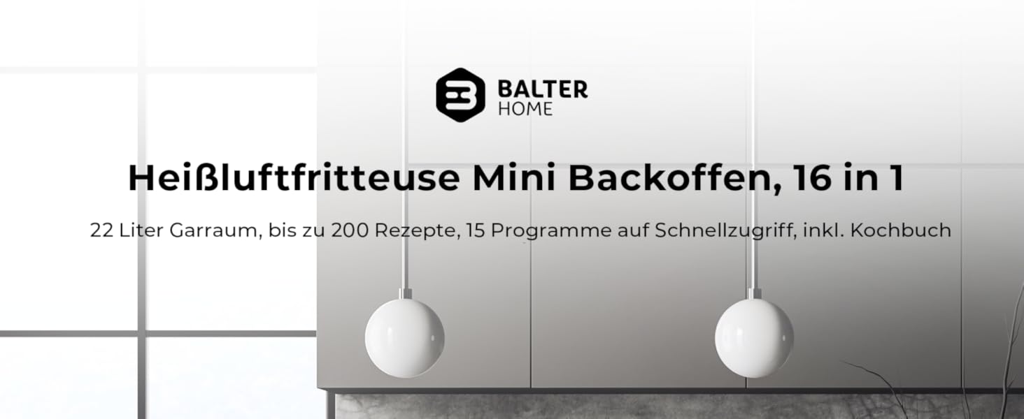 Фритюрниця аеро Balter HL-551T, 5.5 л, чорна, 12 програм, з вікном, 100 рецептів