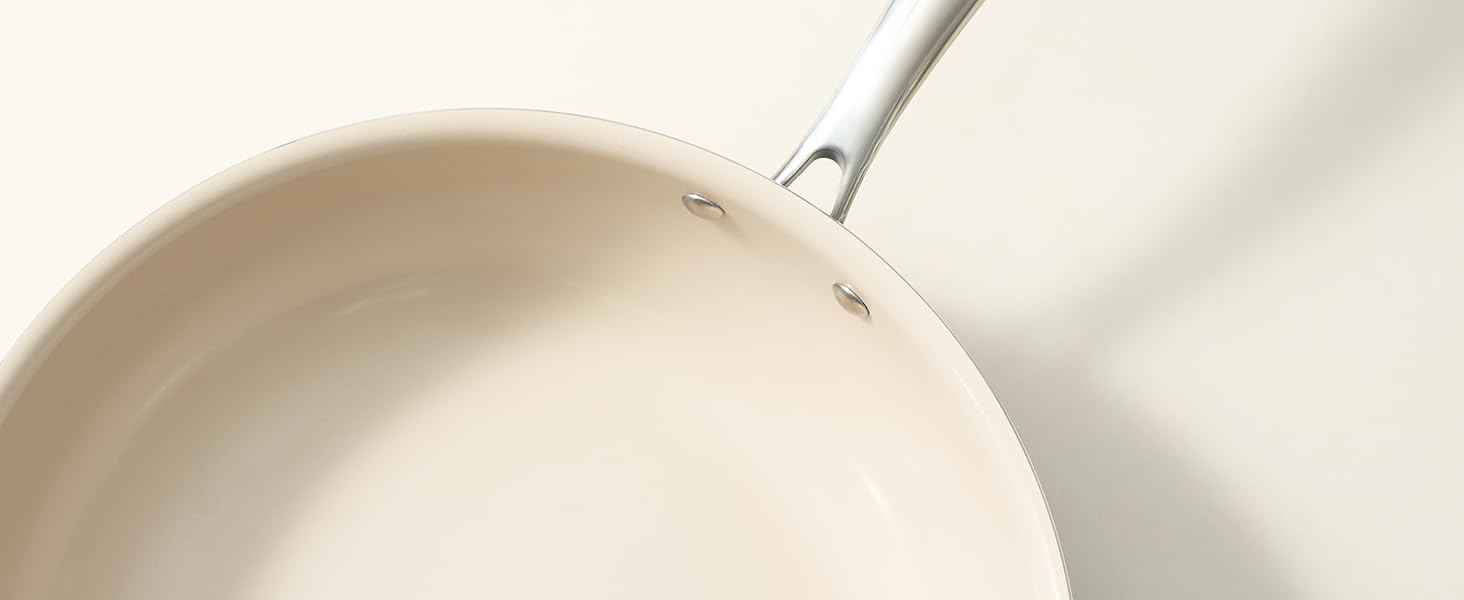 Сковорода Redchef 28 см з кришкою, антипригарне покриття, керамічна сковорода для індукції, з нержавіючою ручкою, без PTFE, PFOA, PFAS, для духовки, придатна для миття в посудомийній машині (Блакитна)