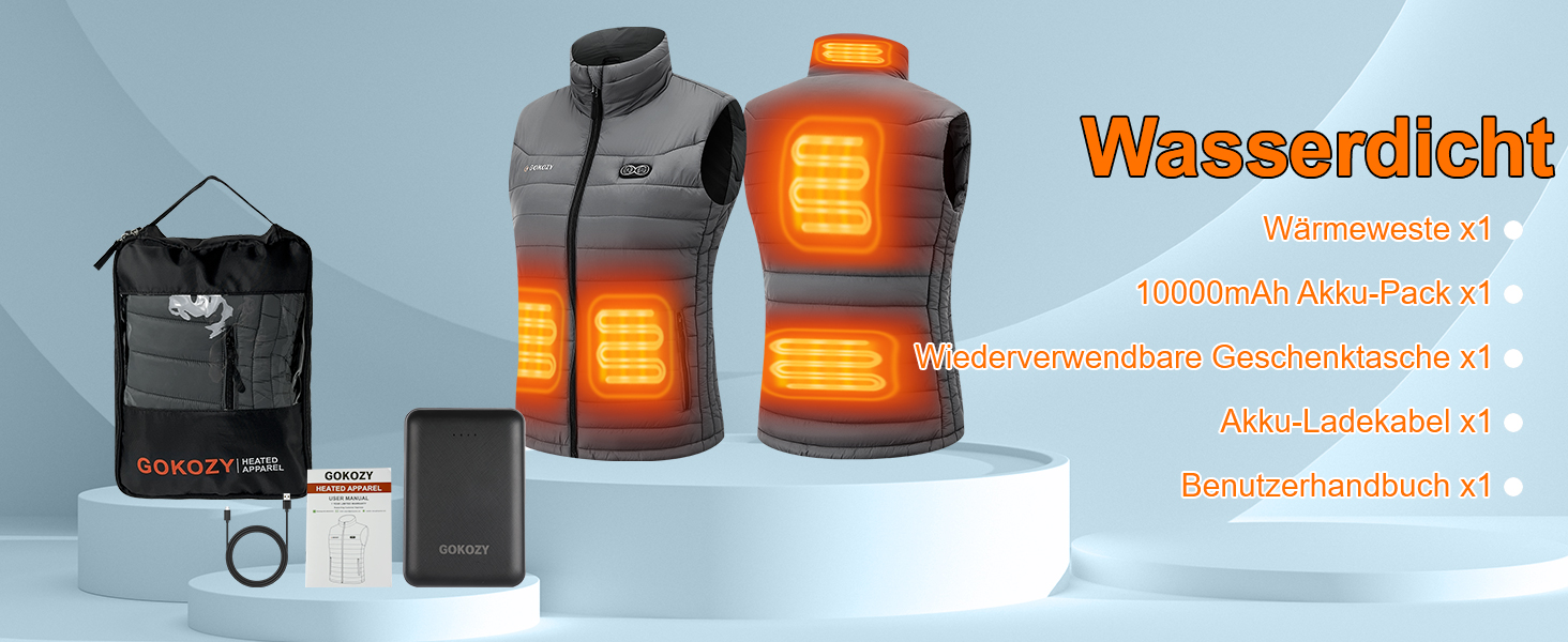 Електричний зігріваючий жилет для жінок Gokozy з Powerbank, 5 зон підігріву, легкий жилет для гірських походів та роботи на відкритому повітрі, сірий, розмір S