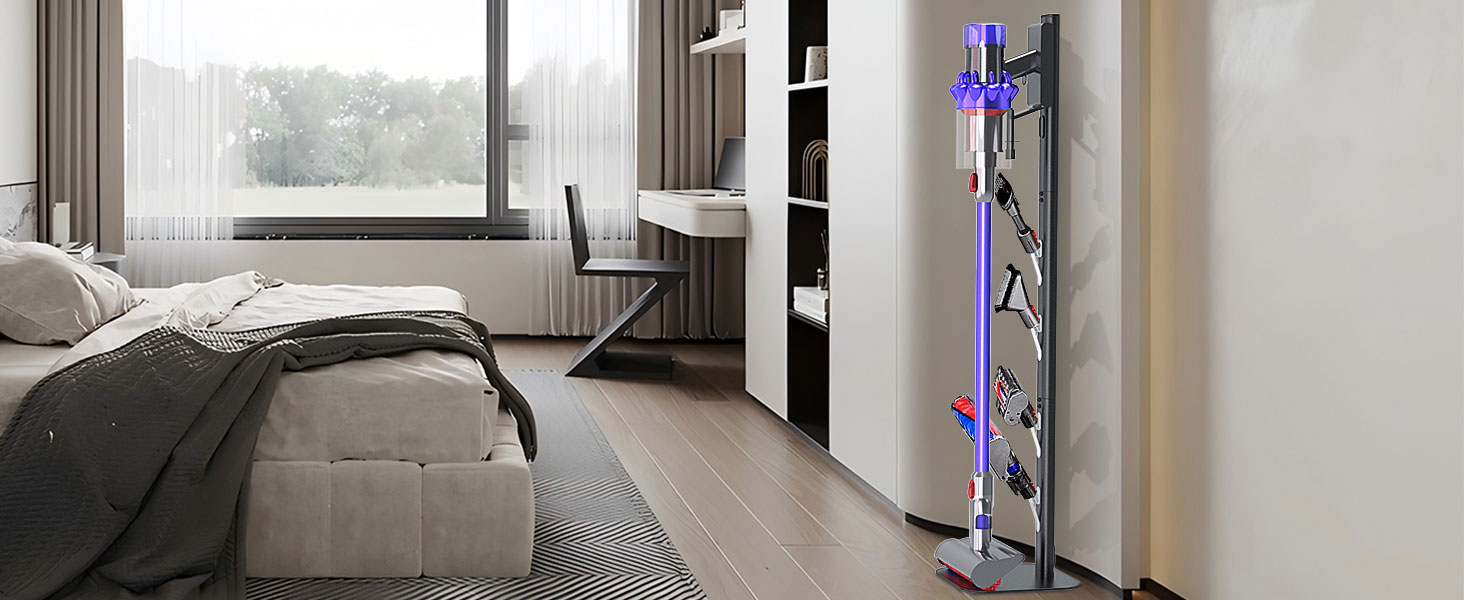 Підставка для пилососа OUTBROS для Dyson V15-V6, підлогова підставка та тримач для аксесуарів, чорна