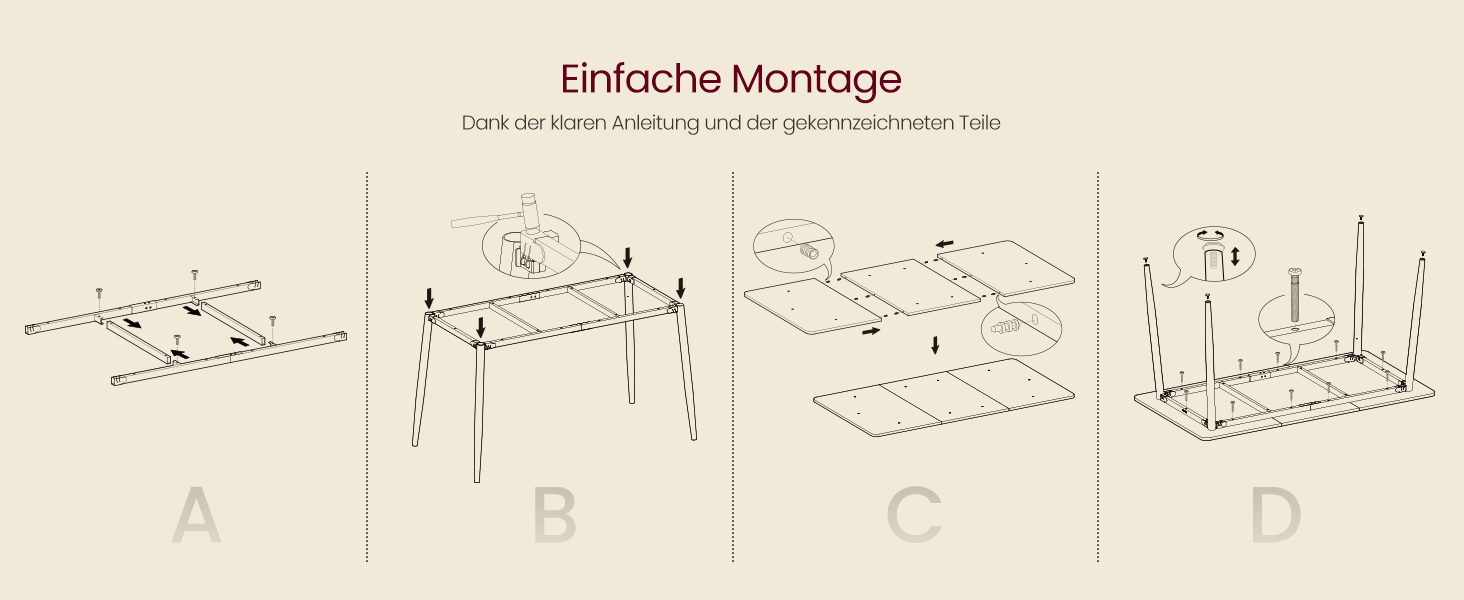 Стол обідній VASAGLE для 4-6 осіб, кухонний стіл у стилі кантрі, 140x75 см, колір: горіх + чорний, KDT100KE02