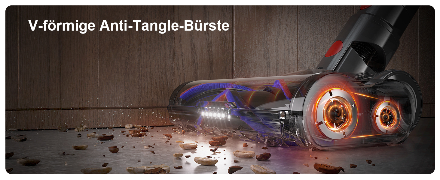 Бездротовий акумуляторний пилосос 50000Pa, 580W, 70 хвилин, 1.8L з дисплеєм, самостійна підставка, док-станція на стіні, антизаплутувальна щітка, 8-рівнева фільтрація, для шерсті тварин/килимів/твердих поверхонь/автомобіля