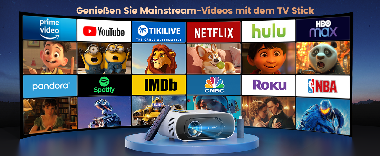 Портативний проєктор Mini Beamer 4K з підтримкою Android 13, WiFi 6, Bluetooth 5.4 та обертанням 270°. Підтримка HDMI, USB, iOS, PC. Автоматична корекція трапеції. Білий (молочний)