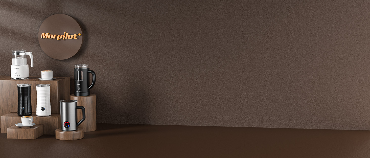 Електричний піноутворювач для молока Morpilot, 500 мл, 600 Вт, 4-в-1, для гарячого та холодного молока, миється в посудомийній машині, скляний, дизайн Latte, білий