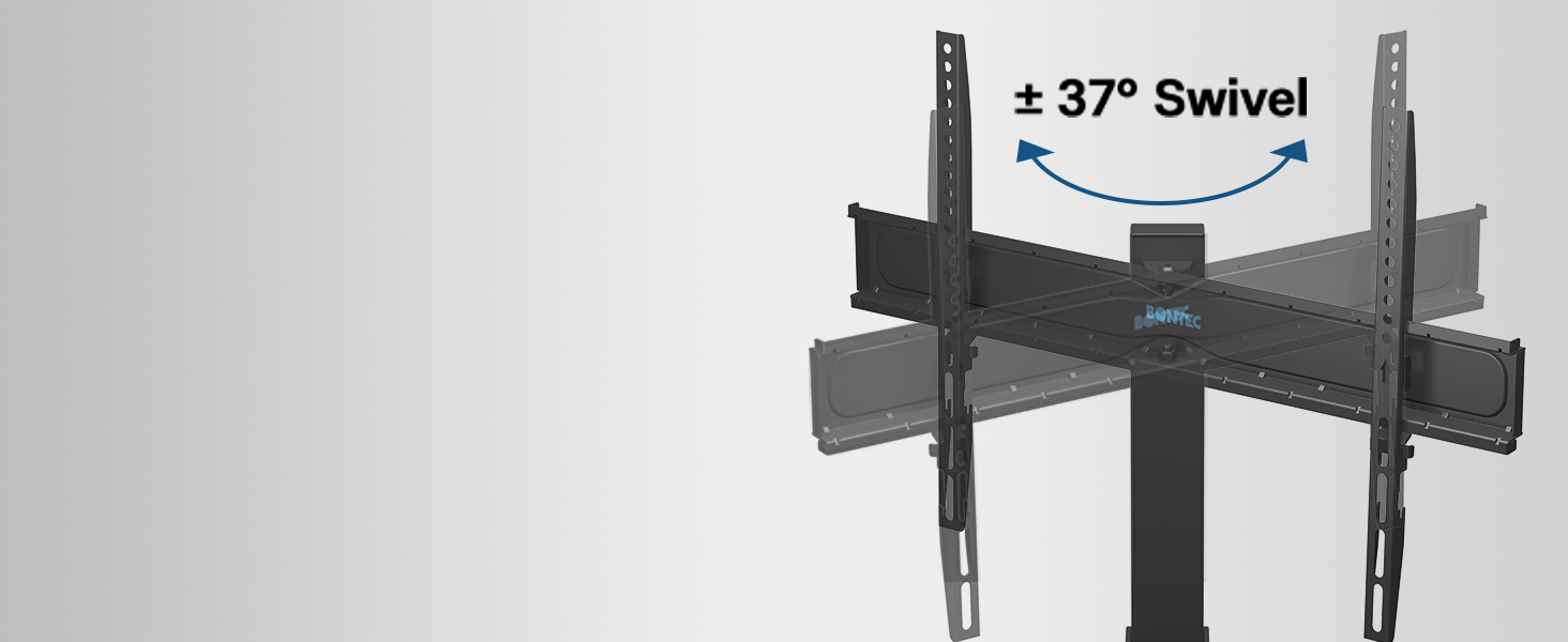 Тумба під телевізор BONTEC 30-70 дюймів, поворотна та регульована по висоті, макс. VESA 600x400 мм, чорний