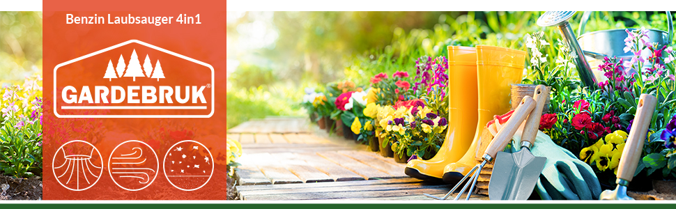 Бензиновий сапужок Gardebrük 4-в-1: сапужок, повітродувка, подрібнювач листя, садовий пилосос з мішком 45L та інструментами