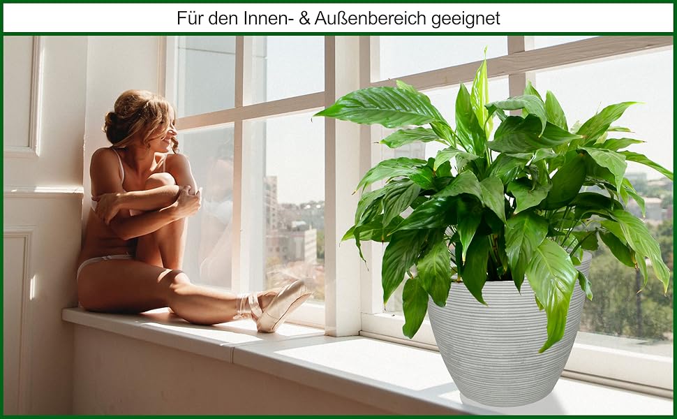 Квітчарня Milano: круглий горщик для квітів, Ø58 см, антрацит - вологостійкий, UV-стійкий