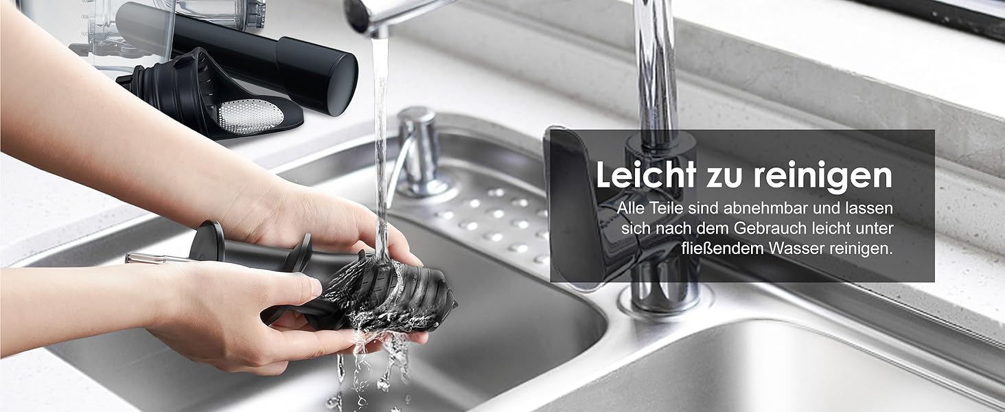 Електричний соковитискач Fretta Slow Juicer: холодний віджим, 76 мм, для овочів та фруктів, чорний
