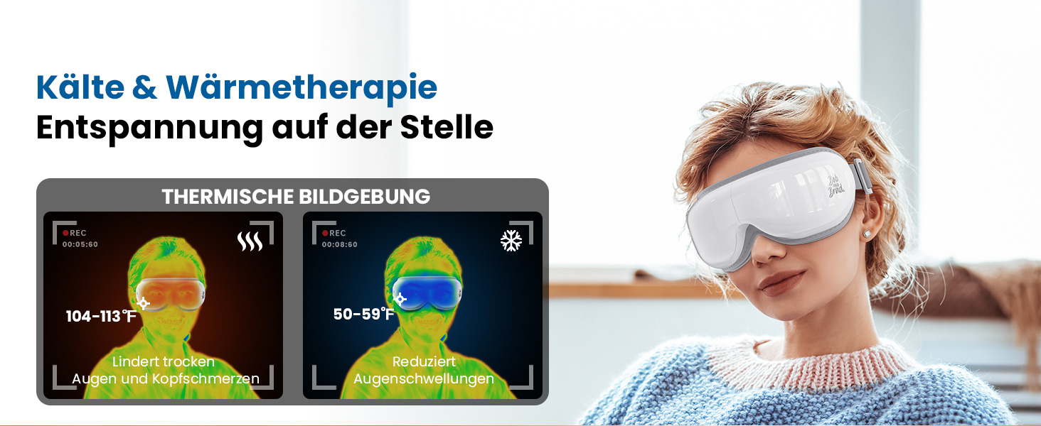 Масажер для очей BOB AND BRAD EyeOasis 3 Elite з підігрівом та охолодженням, маска для очей при мігрені, сухість очей, зняття стресу, покращення сну, подарунок для жінок та чоловіків