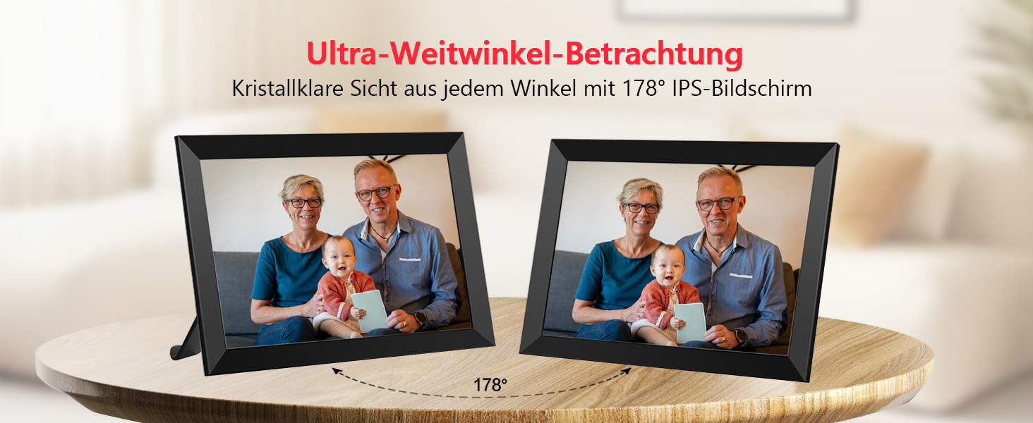 Цифровий фоторамка FRAMEO WLAN 32GB: 10.1 дюймовий Smart Cloud-фоторамка з IPS LCD сенсорним екраном та автоматичним поворотом