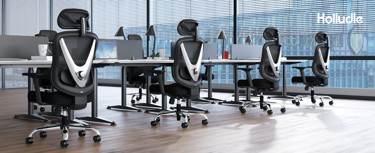 Ергономічне крісло для офісу та дому з 3D поперековою підтримкою та регульованими підлокітниками, біле (чорне)