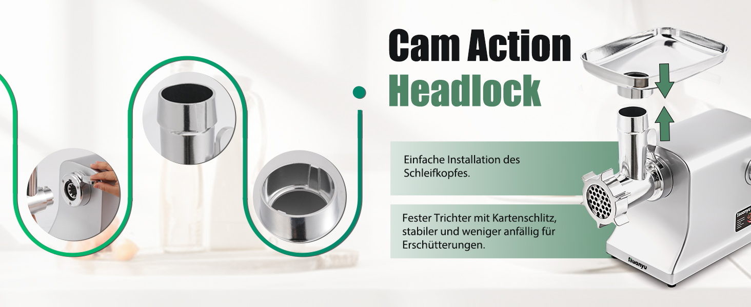 Електрична м'ясоподрібнювач Huanyu 2800W з насадкою для ковбас - багатофункціональна кухонна машина для дому та професійного використання