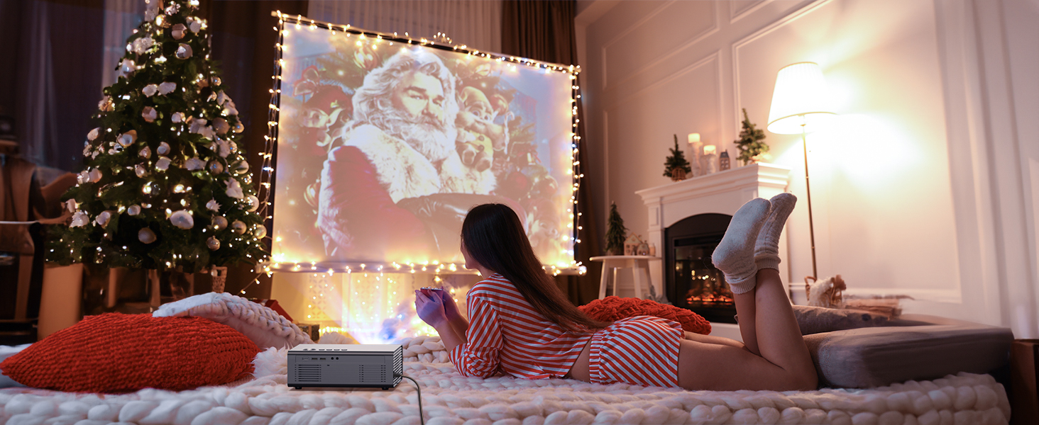 4K Smart проєктор KOGATA з авто-фокусом, WiFi 6, Bluetooth та підтримкою Netflix | Домашній кінотеатр для саду та стрімінгу | Сірий