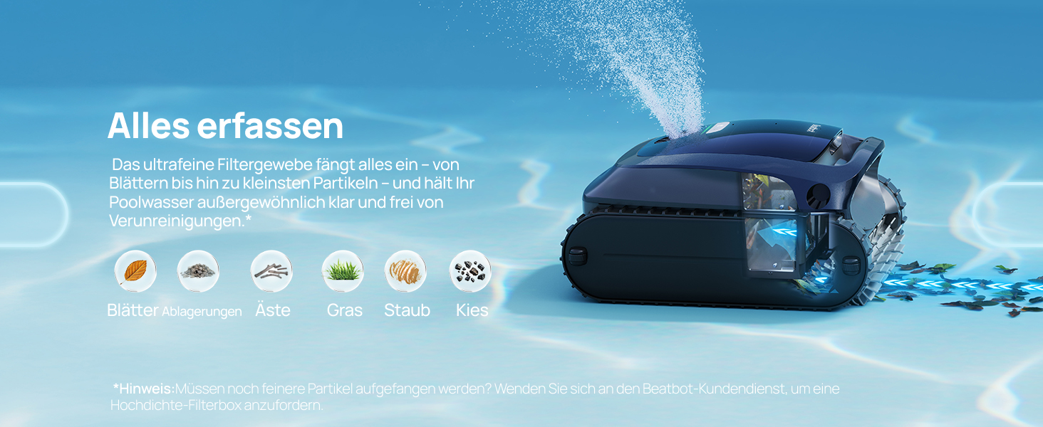 Робот-пилосос для басейну Beatbot AquaSense 2 з кришкою, акумуляторний, для чищення дна та стін, з функцією паркування, синій 