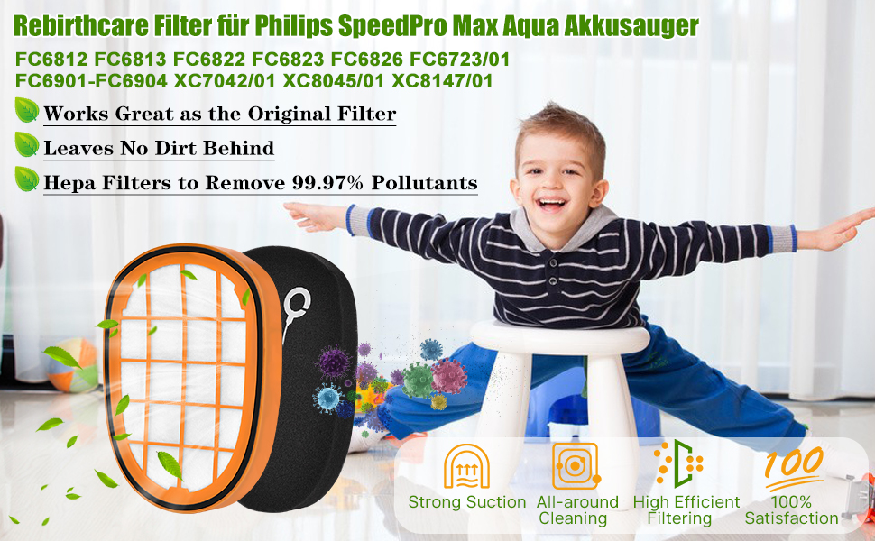 Фільтр Rebirthcare для акумуляторної присоски Philips SpeedPro Max Aqua (4 шт.)