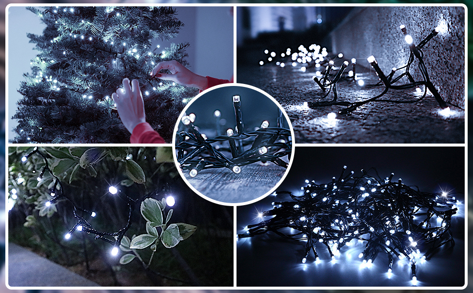 Світлодіодна гірлянда вулична 30м 1000 LED, водонепроникна LED-гірлянда з пультом та таймером, 8 режимів роботи для саду, балкона та новорічного декору (Білий колір)