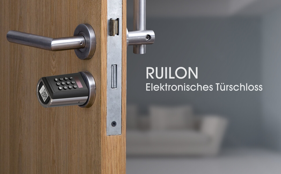 Розумний електронний дверний замок RUILON з цифровим кодом, Bluetooth, RFID, WiFi (з коробкою), срібло