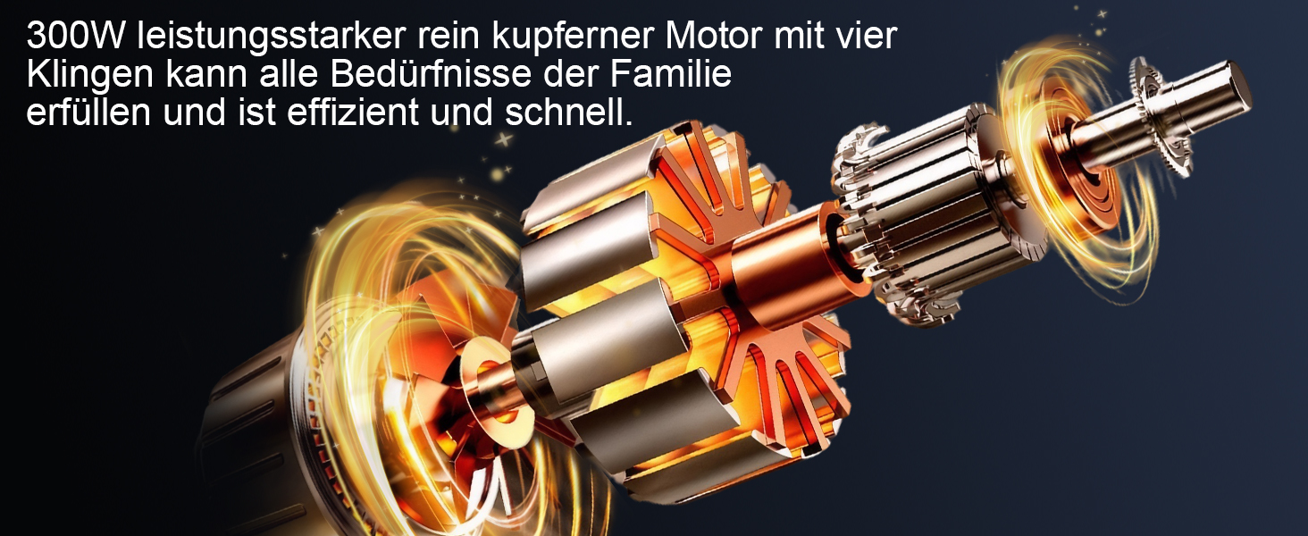 Електричний подрібнювач для кухні з 3L скляною та 3L нержавіючою чашею, 300W, 2-лезові сталеві ножі, 3 швидкості, придатний для миття в посудомийній машині, для фруктів, овочів, м'яса
