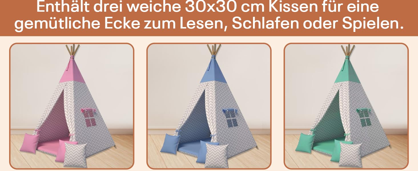 Тіпі-намет для дітей | Ігровий намет для дитячої кімнати | Намет-вігвам з м'якими подушками | Міцний намет-вігвам у стилі індіанців | Безпечний намет-вігвам для дому | Сірий намет-вігвам з тваринами для дитячої кімнати