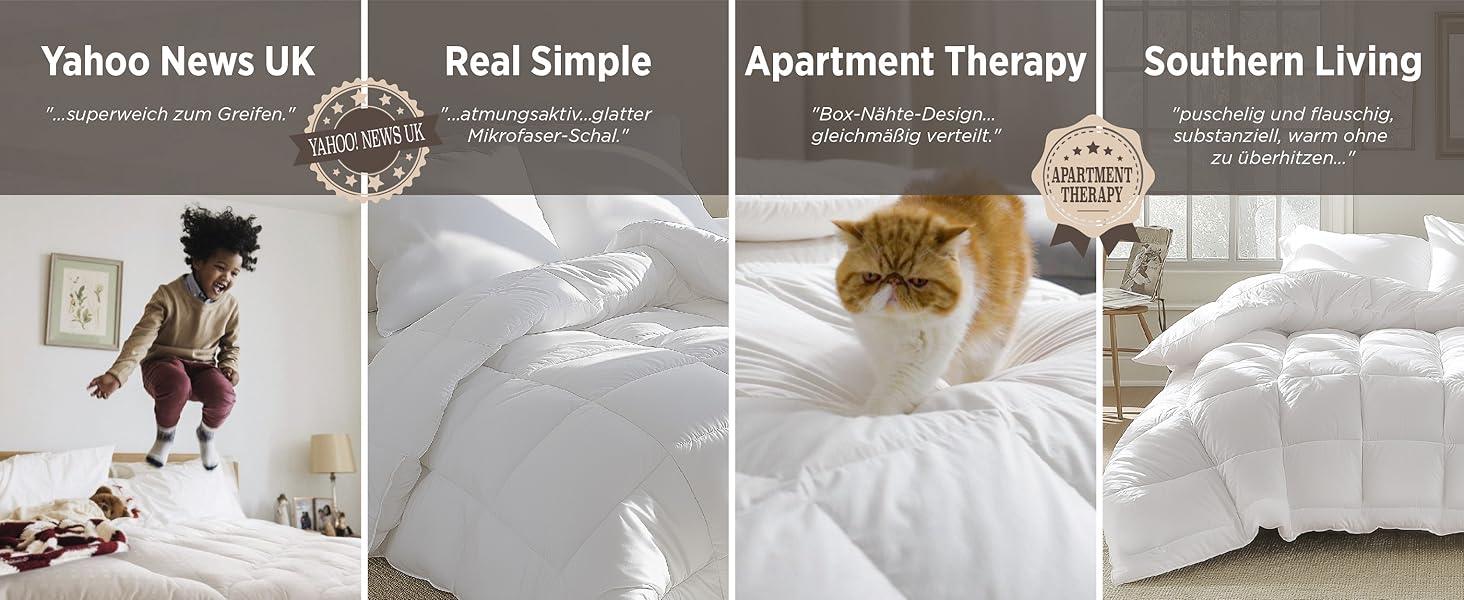 Ковдра BEDSURE 135x200 см - чотирисезонна, для алергіків, біла, 300 GSM, Oeko-Tex сертифікат